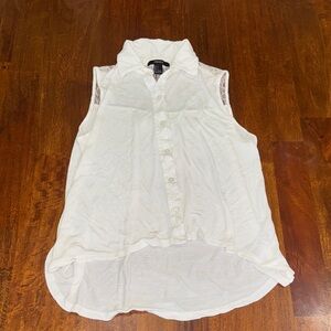 Forever 21 High/Low Lace Back Women's Sleeveless White Top